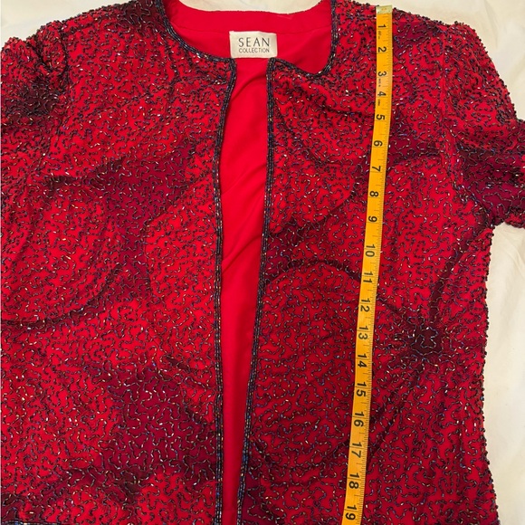 Sean Collection Vintage Red Beaded Jacket - Tank set - Picture 14 of 16